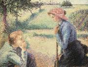Camille Pissarro The Chat oil painting reproduction